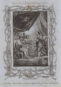 Edward the Black Prince waiting on John King of France his Prisoner by Samuel (after) Wale