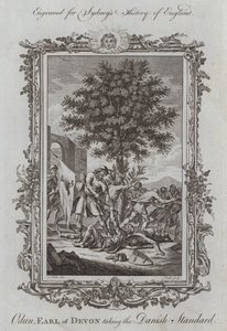 Odun, Earl of Devon taking the Danish Standard by Samuel (after) Wale