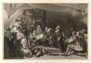 The Embarkation of the Pilgrims by Samuel Bellin