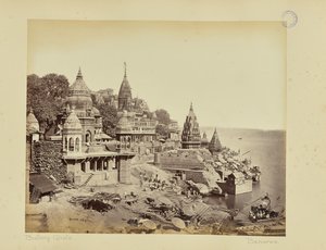 Benares; The Burning Ghat by Samuel Bourne