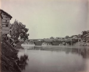 Bridge of Shops, Srinagar, Kashmir, 1864