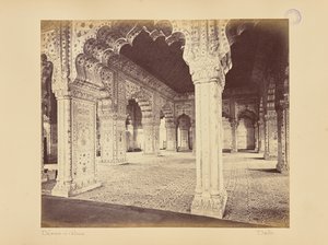 Delhi; The Palace, Interior of the Dewan-i-Kass by Samuel Bourne