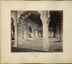 Delhi; The Palace, Interior of the Dewan-i-Kass by Samuel Bourne