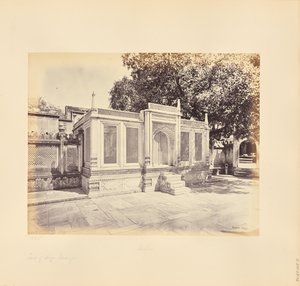 Delhi; The Tomb of Mirza Jehangir. This is a Piece of Beautiful Marble Carving by Samuel Bourne
