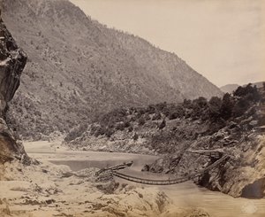 Rope Bridge near Kistwar by Samuel Bourne