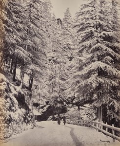 Shimla. View on the Mall in Winter by Samuel Bourne