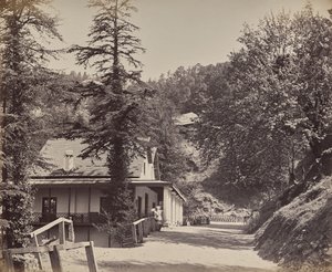 Simla. The Mall near Combermere Bridge by Samuel Bourne