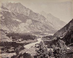 The Upper Himalayas. View in the Buspa Valley from Sangla by Samuel Bourne