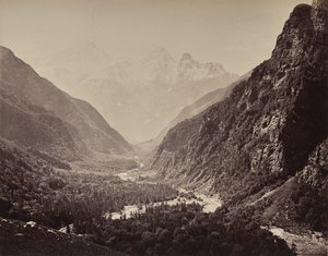 The Upper Himalayas. View of Valley from Fallaldasa with Srikanta Peaks in the Distance by Samuel Bourne