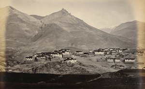 The Village of Kibber, Spiti, with Chikkim in the Distance