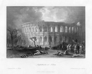 Amphitheatre at Nîmes, France, 19th century by Samuel Bradshaw