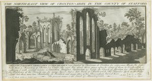 Croxden Abbey: Engraving by Samuel Buck