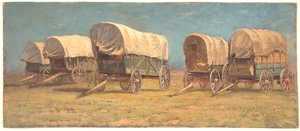 Study of Covered Wagons by Samuel Colman