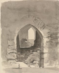An Arched Entrance into a Ruined Building
