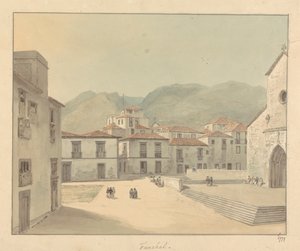 Funchal, Madeira: A Square with a Church by Samuel Davis