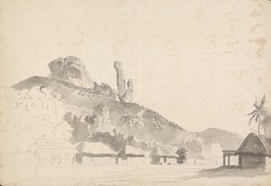 Rock Formation Above a Village by Samuel Davis