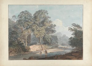 Rocky River Scene with Sepoys by Samuel Davis