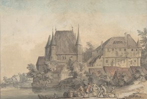 View of a Village alongside a River