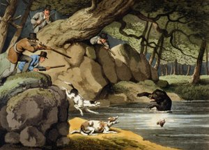 North America Bear Hunt, engraved by Matthew Dubourg, published by Edward Orme by Samuel Howitt