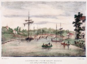 Stourport-on-Severn, Worcestershire, from Below the Bridge by Samuel Ireland