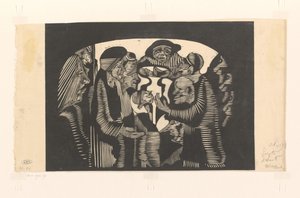 Group of Figures in an Arch by Samuel Jessurun de Mesquita (signed by artist)