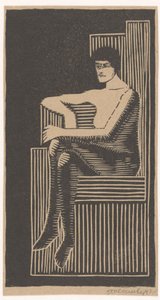 Seated Nude in Geometric Chair by Samuel Jessurun de Mesquita (signed by artist)
