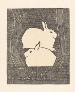 Two Snow Hares by Samuel Jessurun de Mesquita