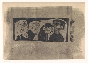 Four Stylized Human Figures in a Row by Samuel Jessurun de Mesquita