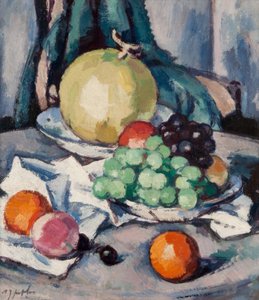 Mixed Fruit - Melon, Grapes and Apples, c.1926 by Samuel John Peploe