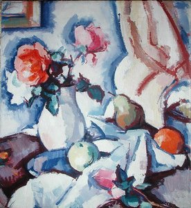Roses in a White Vase by Samuel John Peploe