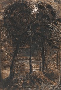A Moonlit Scene with a Winding River by Samuel Palmer
