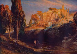 Emily and Valancourt at the Chateau Le Blanc: Lady Foix Hears from Dr Foix, Mysteries of Udulpho by Samuel Palmer