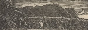 Harvest under a Crescent Moon by Samuel Palmer