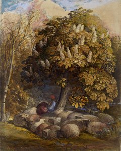 Pastoral with a Horse Chestnut Tree, c.1830-31 by Samuel Palmer