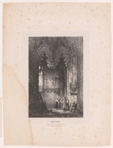 Interior of a Church in Louviers (series title) by Samuel Prout (attributed to)