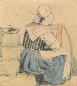A Seated Peasant Woman by Samuel Prout
