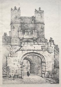 A Series of Ancient Buildings and Rural Cottages in the North of England: At York, Medieval Gate