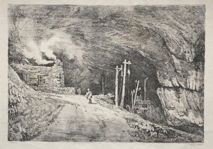 A Series of Ancient Buildings and Rural Cottages in the North of England: Peak Cavern by Samuel Prout