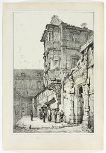 Ancient Palace, Bamberg, from Facsimiles of Sketches made in Flanders and Germany by Samuel Prout