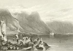 Castle of Chillon, Lake of Geneva, Switzerland by Samuel Prout