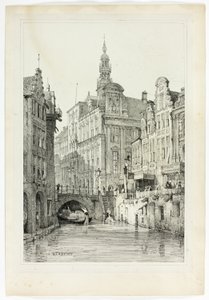 Hotel de Ville, Utrecht, from Facsimiles of Sketches made in Flanders and Germany by Samuel Prout