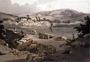 Landscape, with River and Village by Samuel Prout