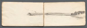 Sketchbook: Landscape with Sailboats, 1814 by Samuel Prout