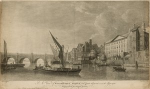 A view of Westminster Bridge with parts adjacent as in the year 1760 by Samuel Scott