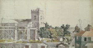 Twickenham Church under Scaffolding by Samuel Scott