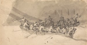 Two Boats with Crews, Study for The Royal William at Sea