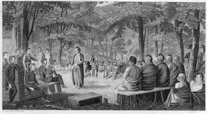 Major Long Holding a Council with the Oto (Missouri) Indians, engraved by Lawson