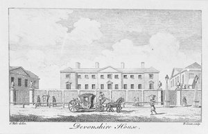 Devonshire House, engraved by Benjamin Green