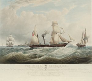 The Nigerian Expedition, at the confluence of the Niger and Benoue rivers, the ships Albert, Sudan, and Wilberforce off Holyhead, August-October 1841 by Samuel Walters