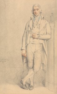 A Gentleman, Full Length, Holding a Paper and Pencil by Samuel de Wilde